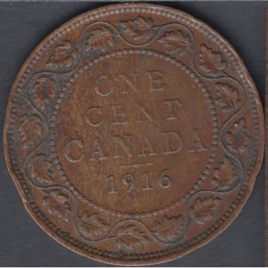 1916 - F/VF - Rim Nick - Canada Large Cent