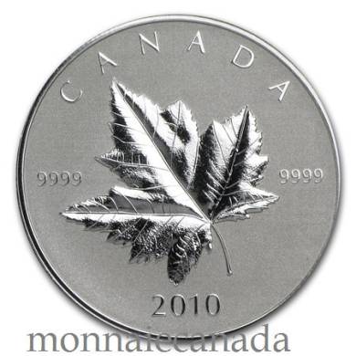 2010 - $5 -  Maple Leaf Fine Silver Coin - Piedfort - TAX Exempt
