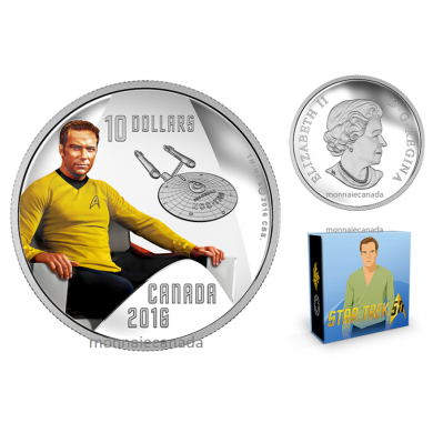 2016 - $10 - 1/2 oz. Pure Silver - Star TrekTM Crew - Captain Kirk
