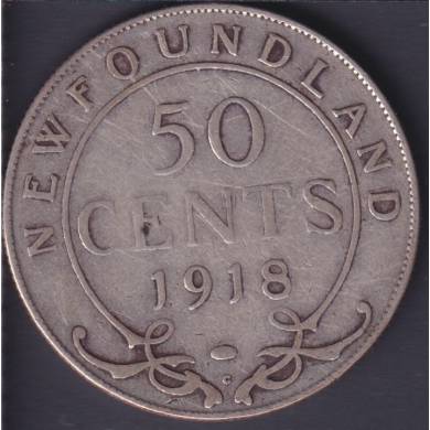 Terre Neuve - 1918 C - VG - 50 Cents