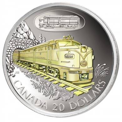 2003 $20 Sterling Silver Gold Plated - FA-1 Diesel-Electric Locomotive #9400 Transportation Series