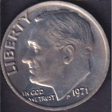 1971 - B.Unc - Roosevelt - 10 Cents USA