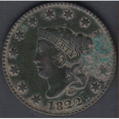 1822 - EF - Rouill - Liberty Head - Large Cent USA