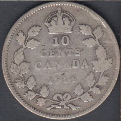 1914 - G/VG - Canada 10 Cents