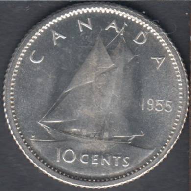 1955 - Choice B.Unc - Canada 10 Cents
