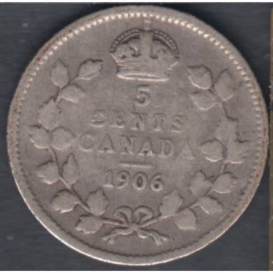 1906 - VG - Narrow Date - Canada 5 Cents