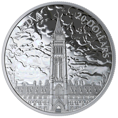 2019 - $20 - 1 oz. Pure Silver Coin - Lights of Parliament Hill