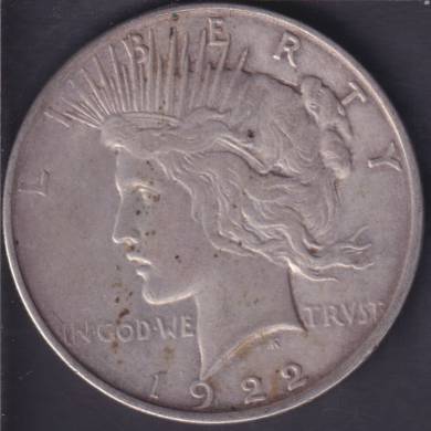 1922 D - VF - Peace Dollar USA