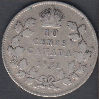 1931 - VG/F - Canada 10 Cents