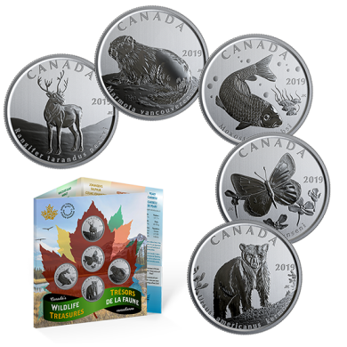 2019 - 50 - 5-Coin Set - Canada's Wildlife Treasures