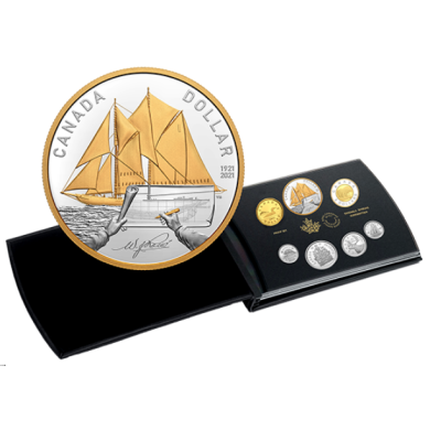 2021 - Ensemble preuve numismatique en argent pur  100e anniversaire du Bluenose