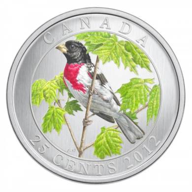 2012 - Rose-breasted Grosbeak - 25-Cent Coloured Coin