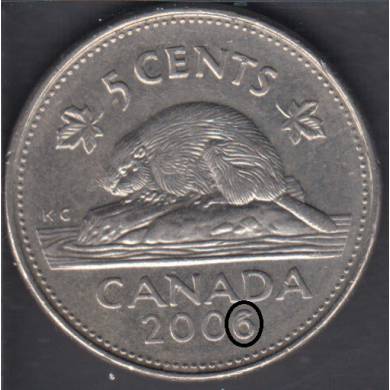 2006 - '6' Plein - Canada 5 Cents