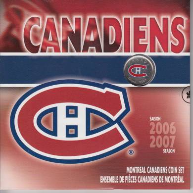 2006 2007 Season Montreal Canadiens Coin Set - 25 Cents Coloured