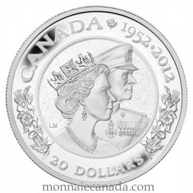 2012 - $20 - argent fin - Le Jubil de diamant de la Reine - Reine Elizabeth II et le prince Philip