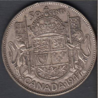 1947 - Curved '7' - VF - Canada 50 Cents
