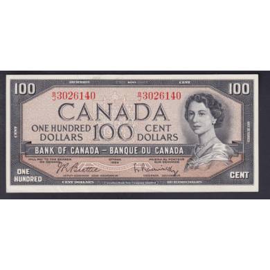 1954 $100 Dollars - UNC - Beattie Rasminsky - Préfixe B/J