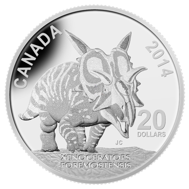 2014 - $20 - Fine Silver Coin - Canadian Dinosaurs - Xenoceratops Foremostensis