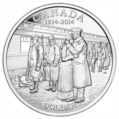 2014 - Brilliant Fine Silver Dollar - 100th Anniversary of the Declaration of the First World War