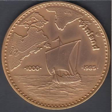 Serge Huard - 1985 - 1000 - Vinland - Gold Plated - Trade Dollar