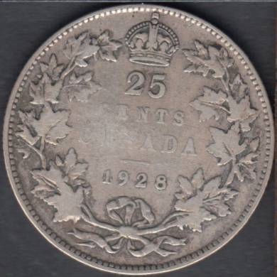 1928 - VG/F - Canada 25 Cents