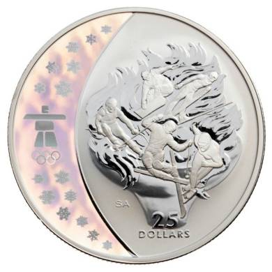 2009 $25 Dollars - Pièce holographique en argent – Ferveur olympique