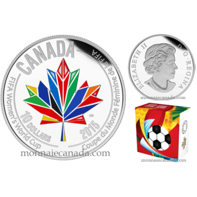 2015 - $10 - 1/2 oz. Fine Silver Coloured Coin - FIFA Women's World CupTM/MC