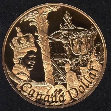 2002 - 1952 - Proof - Silver .925 - Gold Plated - Canada Dollar