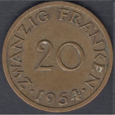 1954 - 20 Franken- Saarland