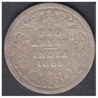 1886 - 2 Annas - Inde Britannique