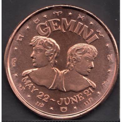 Gemini - 1 oz .999 Fine Copper