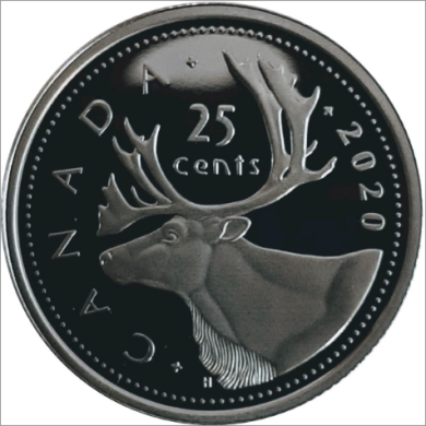2020 - Proof - Canada 25 Cents