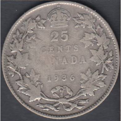 1936 - VG - Canada 25 Cents