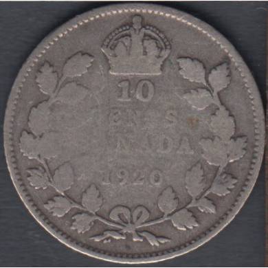 1920 - G/VG - Canada 10 Cents