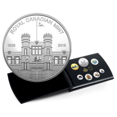 2018 - Ensemble de 6 pices colores en argent fin avec mdaillon - Collection de pices de circulation canadiennes