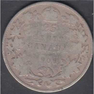 1908 - Abt. Good - Canada 25 Cents