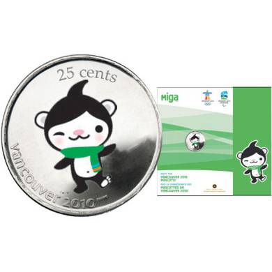 2010 - 25 Cents - Vancouver 2010  Miga Mascot Coins