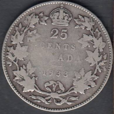 1933 - VG - Canada 25 Cents