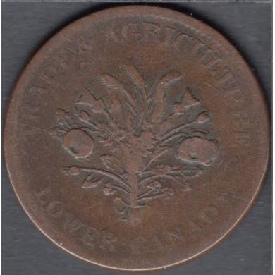 1836 - Fine - Trade & Agriculture - Bank of Montreal - Un Sous Token - LC-3A1