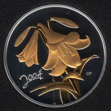 2004 - Proof - Golden Easter Lily - Sterling Silver - Canada 50 Cents