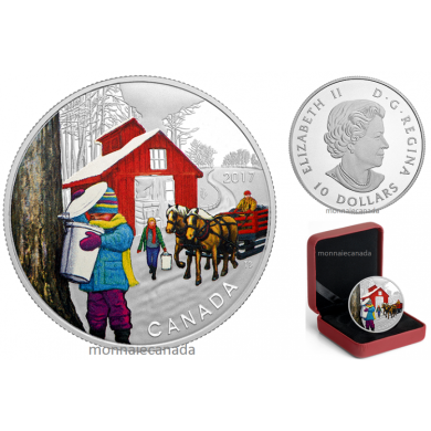 2017 - $10 - 1/2 oz. Pure Silver Coloured Coin - Iconic Canada: Sugar Shack