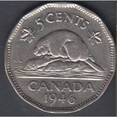 1946 - Arrowhead in '6' - Canada 5 Cents