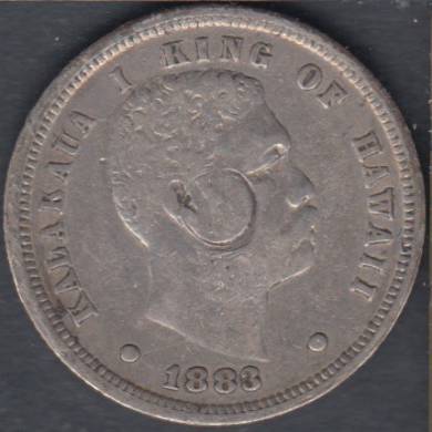 1883 - VF - Hawaii - 10 Cents - Endommag