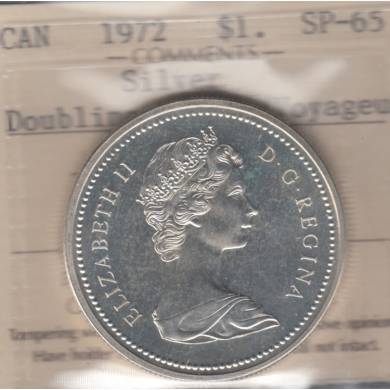 1972 -Doubling Indian/Voyageur - SP-65 - ICCS - Argent - Canada Dollar