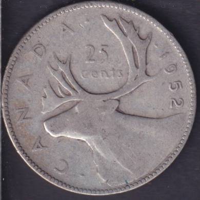 1952 Low Relief - Canada 25 Cents