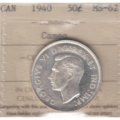 1940 - MS-62 - ICCS - Canada 50 Cents