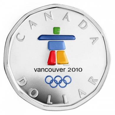 2010 Olympic $1 Silver Lucky Loonie - Inukshuk