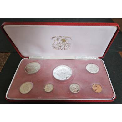 1974 - 7 Coin Proof Set w/ SILVER 5 Dollar - Republic of iberia