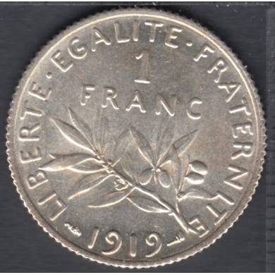 1919 - 1 Franc - AU/UNC - France