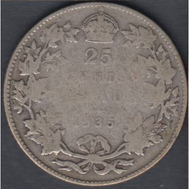 1935 - G/VG - Canada 25 Cents